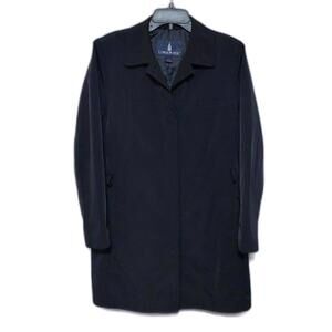 LONDON FOG BLACK ZIP UP MID LENGTH TRENCH COAT MENS‎ MEDIUM - NO BELT